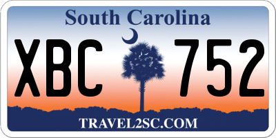 SC license plate XBC752