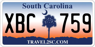SC license plate XBC759
