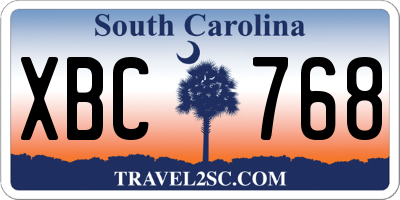 SC license plate XBC768