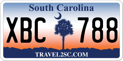 SC license plate XBC788