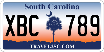 SC license plate XBC789