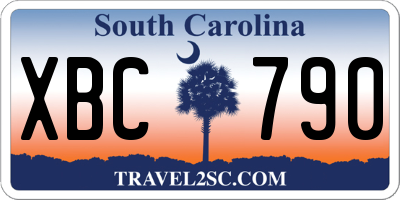 SC license plate XBC790