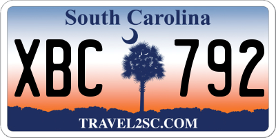 SC license plate XBC792
