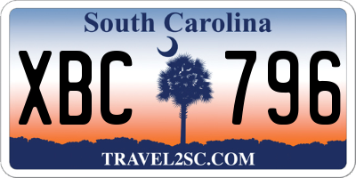 SC license plate XBC796