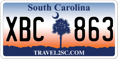 SC license plate XBC863