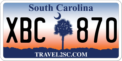 SC license plate XBC870