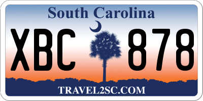 SC license plate XBC878