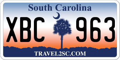 SC license plate XBC963