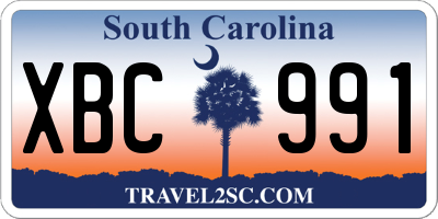 SC license plate XBC991
