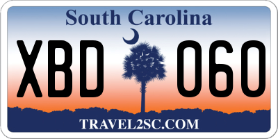 SC license plate XBD060