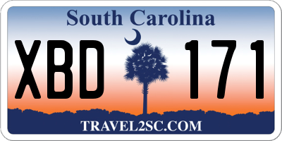 SC license plate XBD171