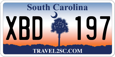 SC license plate XBD197
