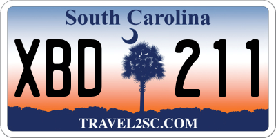SC license plate XBD211