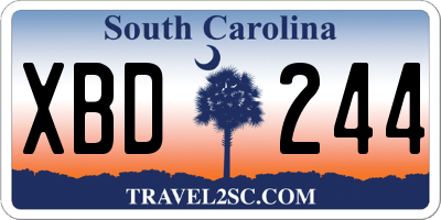 SC license plate XBD244