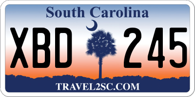 SC license plate XBD245