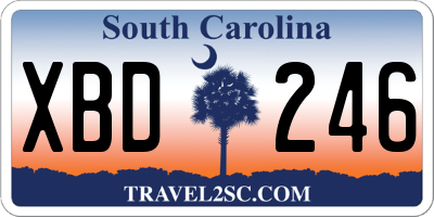 SC license plate XBD246