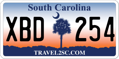 SC license plate XBD254