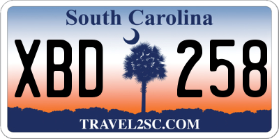 SC license plate XBD258