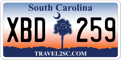 SC license plate XBD259