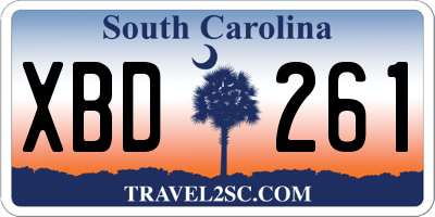 SC license plate XBD261