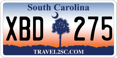 SC license plate XBD275