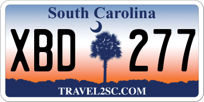 SC license plate XBD277