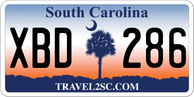 SC license plate XBD286