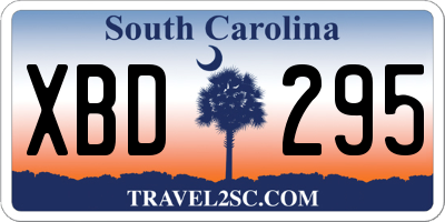SC license plate XBD295