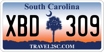 SC license plate XBD309