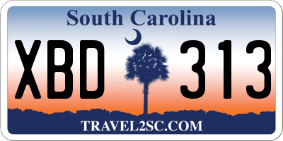 SC license plate XBD313