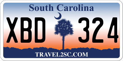 SC license plate XBD324