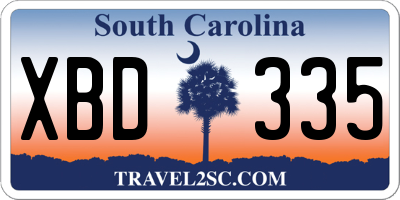 SC license plate XBD335