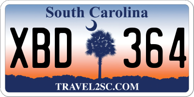 SC license plate XBD364