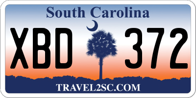SC license plate XBD372