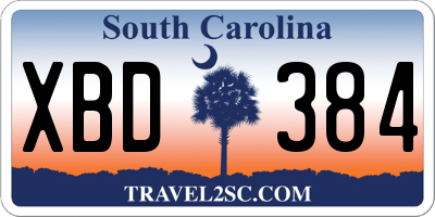 SC license plate XBD384