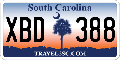 SC license plate XBD388