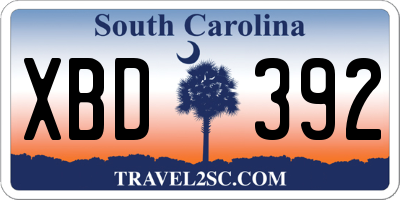 SC license plate XBD392