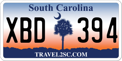 SC license plate XBD394
