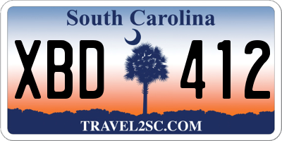 SC license plate XBD412