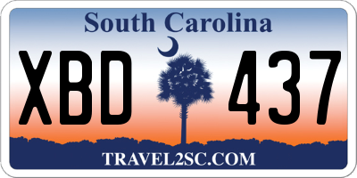 SC license plate XBD437