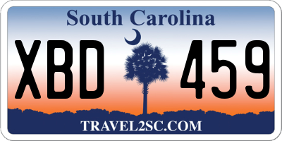 SC license plate XBD459