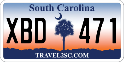 SC license plate XBD471