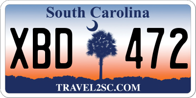 SC license plate XBD472