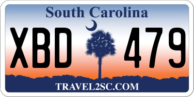 SC license plate XBD479