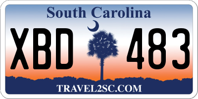 SC license plate XBD483