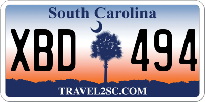 SC license plate XBD494