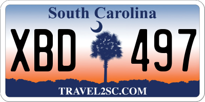 SC license plate XBD497