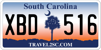 SC license plate XBD516
