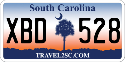 SC license plate XBD528