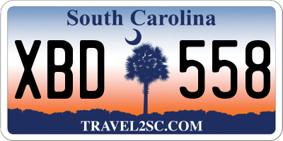 SC license plate XBD558